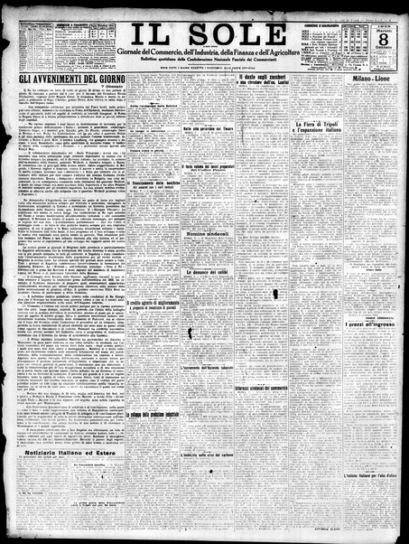 Il sole : giornale commerciale, agricolo, industriale... : organo ufficiale della Camera di commercio e industria di Milano ...