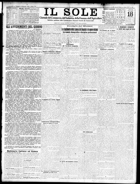 Il sole : giornale commerciale, agricolo, industriale... : organo ufficiale della Camera di commercio e industria di Milano ...