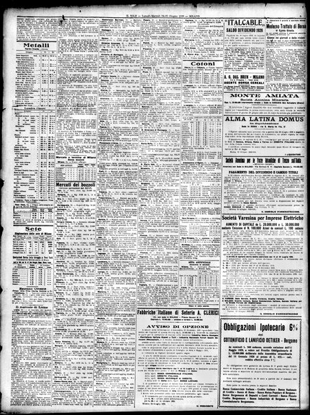 Il sole : giornale commerciale, agricolo, industriale... : organo ufficiale della Camera di commercio e industria di Milano ...