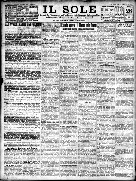 Il sole : giornale commerciale, agricolo, industriale... : organo ufficiale della Camera di commercio e industria di Milano ...