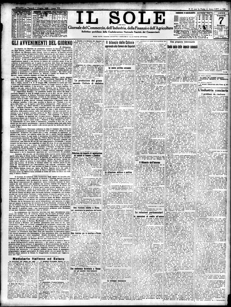 Il sole : giornale commerciale, agricolo, industriale... : organo ufficiale della Camera di commercio e industria di Milano ...