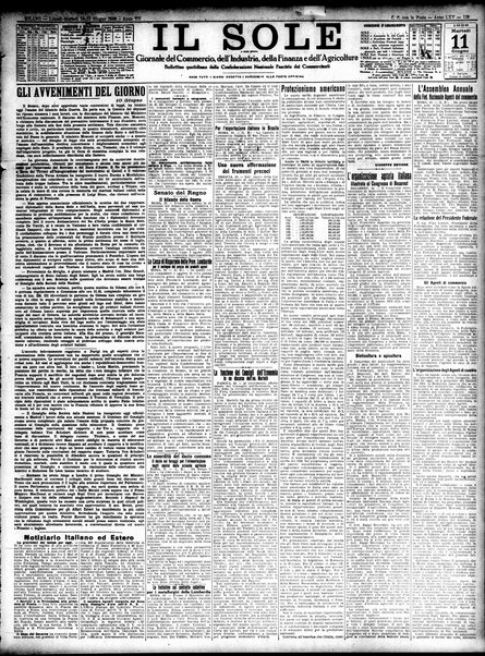 Il sole : giornale commerciale, agricolo, industriale... : organo ufficiale della Camera di commercio e industria di Milano ...