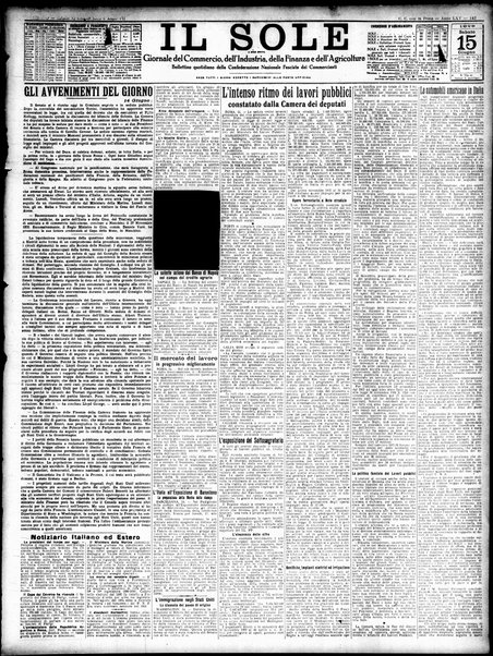 Il sole : giornale commerciale, agricolo, industriale... : organo ufficiale della Camera di commercio e industria di Milano ...