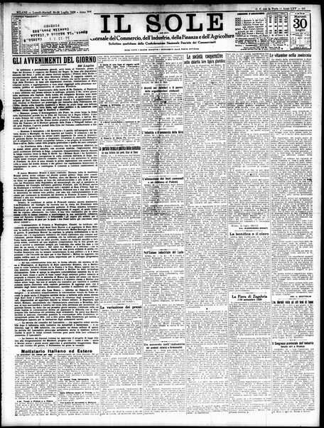 Il sole : giornale commerciale, agricolo, industriale... : organo ufficiale della Camera di commercio e industria di Milano ...