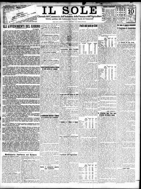 Il sole : giornale commerciale, agricolo, industriale... : organo ufficiale della Camera di commercio e industria di Milano ...