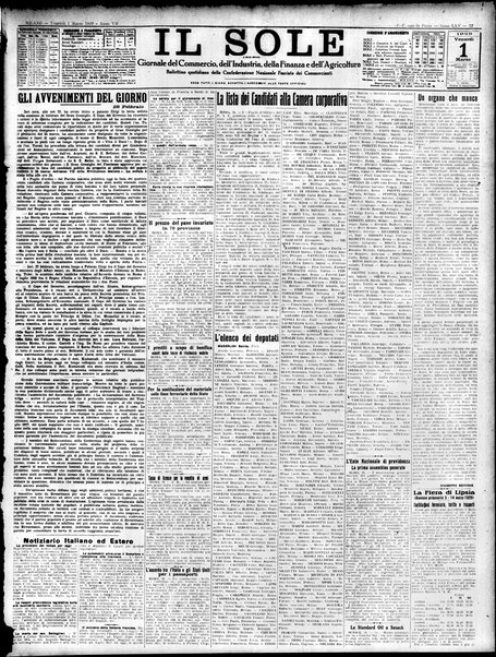 Il sole : giornale commerciale, agricolo, industriale... : organo ufficiale della Camera di commercio e industria di Milano ...