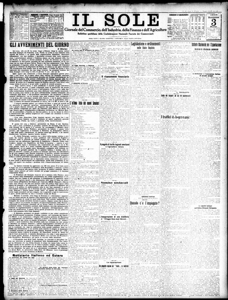 Il sole : giornale commerciale, agricolo, industriale... : organo ufficiale della Camera di commercio e industria di Milano ...