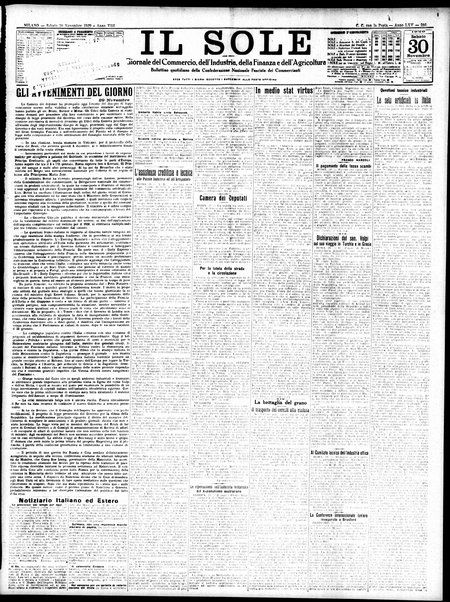 Il sole : giornale commerciale, agricolo, industriale... : organo ufficiale della Camera di commercio e industria di Milano ...