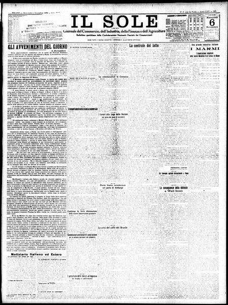 Il sole : giornale commerciale, agricolo, industriale... : organo ufficiale della Camera di commercio e industria di Milano ...