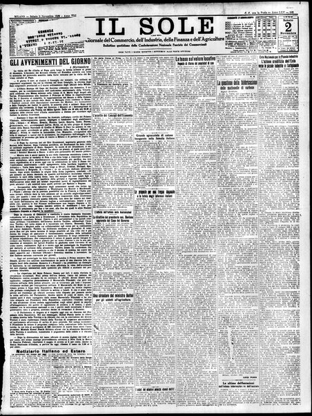 Il sole : giornale commerciale, agricolo, industriale... : organo ufficiale della Camera di commercio e industria di Milano ...