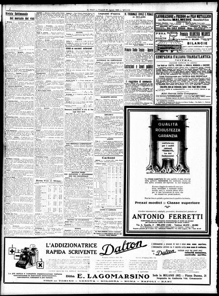 Il sole : giornale commerciale, agricolo, industriale... : organo ufficiale della Camera di commercio e industria di Milano ...