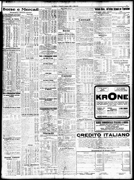 Il sole : giornale commerciale, agricolo, industriale... : organo ufficiale della Camera di commercio e industria di Milano ...