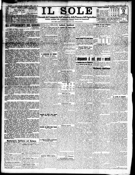 Il sole : giornale commerciale, agricolo, industriale... : organo ufficiale della Camera di commercio e industria di Milano ...