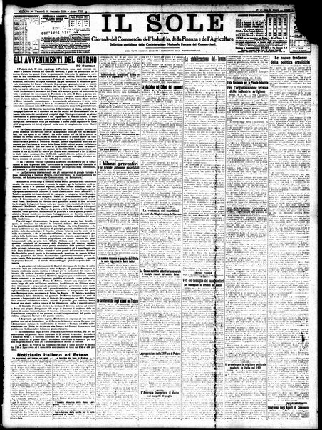 Il sole : giornale commerciale, agricolo, industriale... : organo ufficiale della Camera di commercio e industria di Milano ...