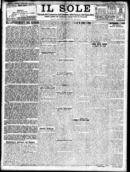 Il sole : giornale commerciale, agricolo, industriale... : organo ufficiale della Camera di commercio e industria di Milano ...