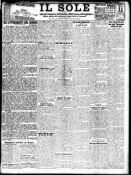 Il sole : giornale commerciale, agricolo, industriale... : organo ufficiale della Camera di commercio e industria di Milano ...