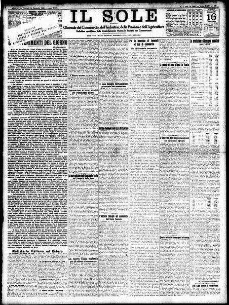 Il sole : giornale commerciale, agricolo, industriale... : organo ufficiale della Camera di commercio e industria di Milano ...