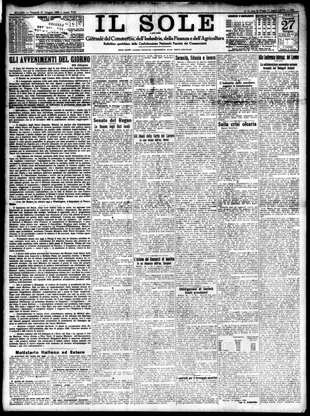 Il sole : giornale commerciale, agricolo, industriale... : organo ufficiale della Camera di commercio e industria di Milano ...