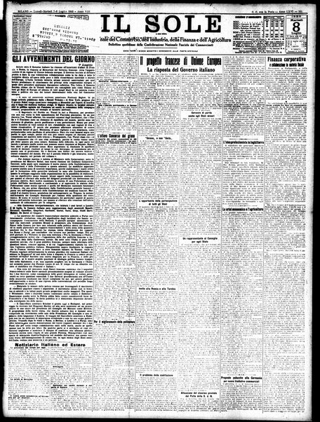 Il sole : giornale commerciale, agricolo, industriale... : organo ufficiale della Camera di commercio e industria di Milano ...
