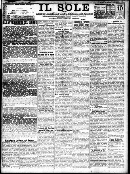 Il sole : giornale commerciale, agricolo, industriale... : organo ufficiale della Camera di commercio e industria di Milano ...