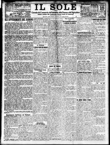 Il sole : giornale commerciale, agricolo, industriale... : organo ufficiale della Camera di commercio e industria di Milano ...