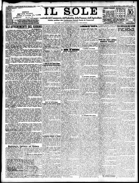 Il sole : giornale commerciale, agricolo, industriale... : organo ufficiale della Camera di commercio e industria di Milano ...