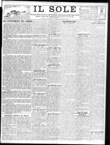 Il sole : giornale commerciale, agricolo, industriale... : organo ufficiale della Camera di commercio e industria di Milano ...