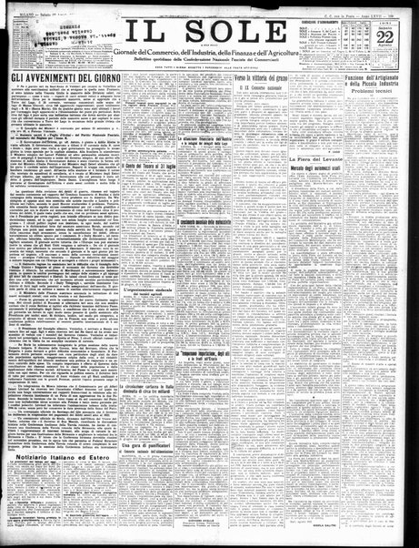 Il sole : giornale commerciale, agricolo, industriale... : organo ufficiale della Camera di commercio e industria di Milano ...