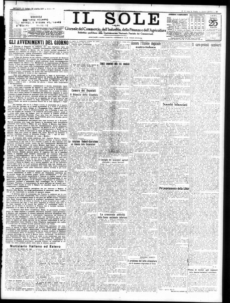 Il sole : giornale commerciale, agricolo, industriale... : organo ufficiale della Camera di commercio e industria di Milano ...