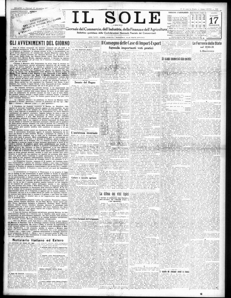 Il sole : giornale commerciale, agricolo, industriale... : organo ufficiale della Camera di commercio e industria di Milano ...