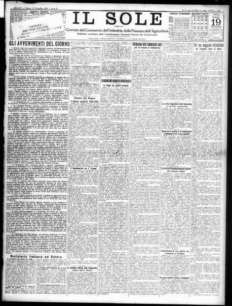 Il sole : giornale commerciale, agricolo, industriale... : organo ufficiale della Camera di commercio e industria di Milano ...