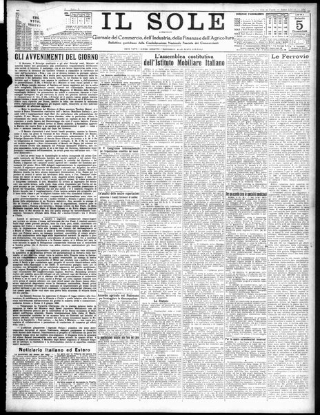Il sole : giornale commerciale, agricolo, industriale... : organo ufficiale della Camera di commercio e industria di Milano ...