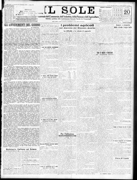 Il sole : giornale commerciale, agricolo, industriale... : organo ufficiale della Camera di commercio e industria di Milano ...