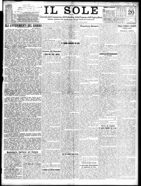 Il sole : giornale commerciale, agricolo, industriale... : organo ufficiale della Camera di commercio e industria di Milano ...