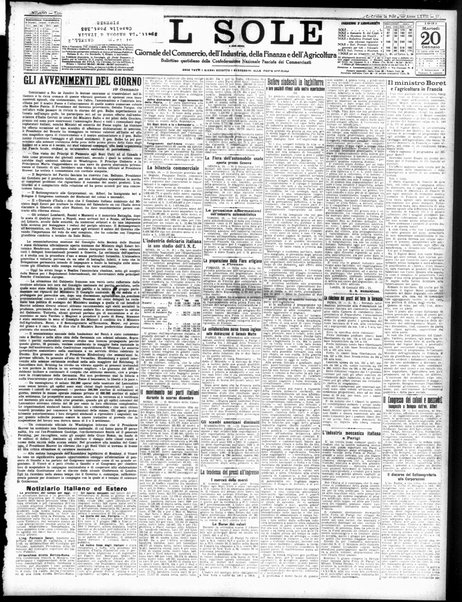 Il sole : giornale commerciale, agricolo, industriale... : organo ufficiale della Camera di commercio e industria di Milano ...