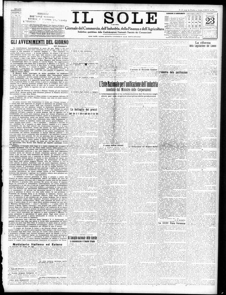 Il sole : giornale commerciale, agricolo, industriale... : organo ufficiale della Camera di commercio e industria di Milano ...