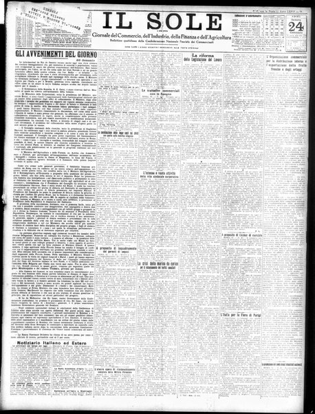 Il sole : giornale commerciale, agricolo, industriale... : organo ufficiale della Camera di commercio e industria di Milano ...