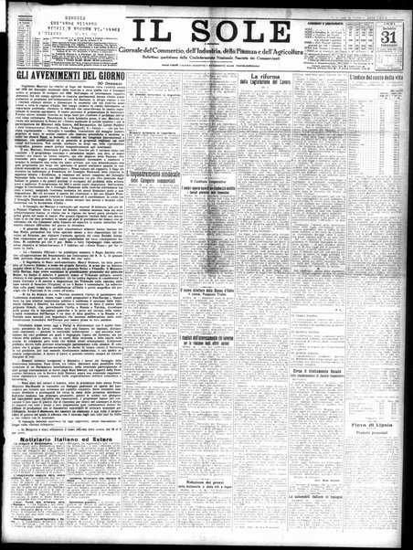 Il sole : giornale commerciale, agricolo, industriale... : organo ufficiale della Camera di commercio e industria di Milano ...