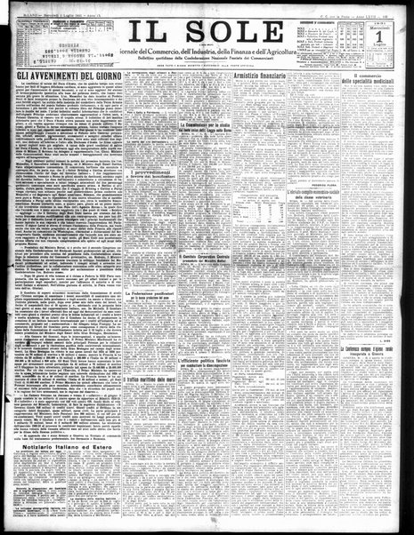 Il sole : giornale commerciale, agricolo, industriale... : organo ufficiale della Camera di commercio e industria di Milano ...