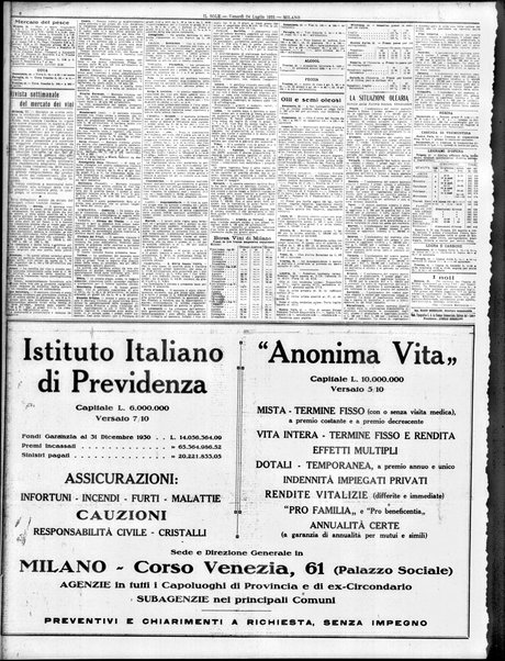 Il sole : giornale commerciale, agricolo, industriale... : organo ufficiale della Camera di commercio e industria di Milano ...