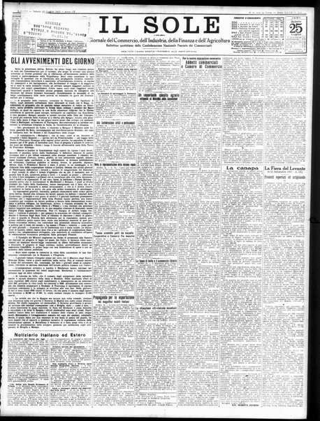 Il sole : giornale commerciale, agricolo, industriale... : organo ufficiale della Camera di commercio e industria di Milano ...