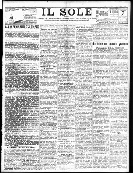 Il sole : giornale commerciale, agricolo, industriale... : organo ufficiale della Camera di commercio e industria di Milano ...