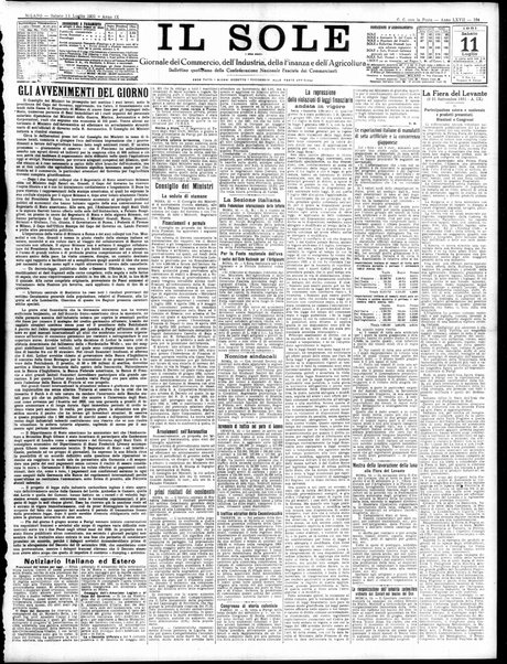 Il sole : giornale commerciale, agricolo, industriale... : organo ufficiale della Camera di commercio e industria di Milano ...