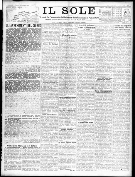 Il sole : giornale commerciale, agricolo, industriale... : organo ufficiale della Camera di commercio e industria di Milano ...