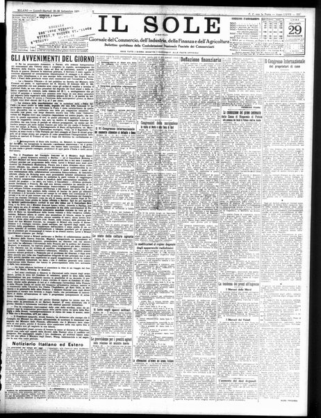Il sole : giornale commerciale, agricolo, industriale... : organo ufficiale della Camera di commercio e industria di Milano ...