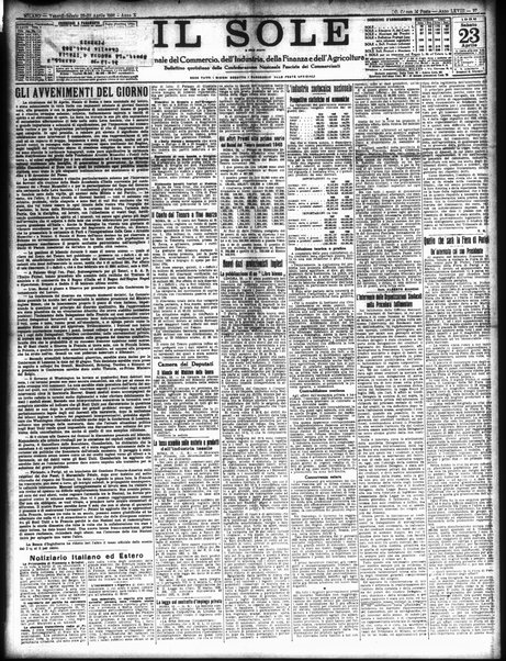 Il sole : giornale commerciale, agricolo, industriale... : organo ufficiale della Camera di commercio e industria di Milano ...