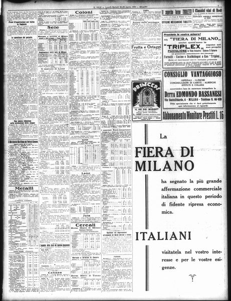 Il sole : giornale commerciale, agricolo, industriale... : organo ufficiale della Camera di commercio e industria di Milano ...