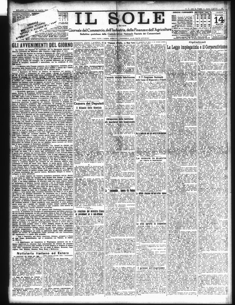 Il sole : giornale commerciale, agricolo, industriale... : organo ufficiale della Camera di commercio e industria di Milano ...