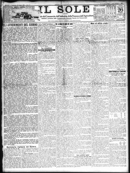 Il sole : giornale commerciale, agricolo, industriale... : organo ufficiale della Camera di commercio e industria di Milano ...