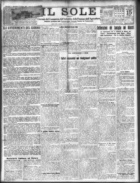 Il sole : giornale commerciale, agricolo, industriale... : organo ufficiale della Camera di commercio e industria di Milano ...